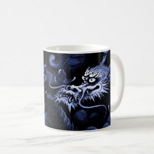 Japanese Dragon blue-black version コーヒーマグカップ