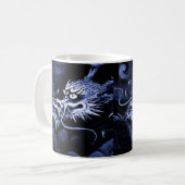 Japanese Dragon blue-black version コーヒーマグカップ (正面左)
