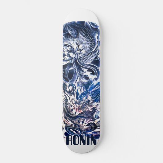 Japanese Dragon Koi Phoenix Skateboard Deck スケートボード (正面)