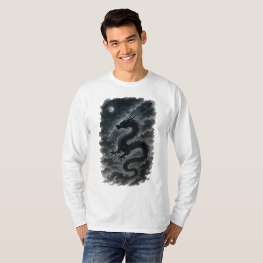 【Japanese Dragon Moon Long Sleeve T-Shirt】 Tシャツ (正面フル)