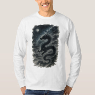 【Japanese Dragon Moon Long Sleeve T-Shirt】 Tシャツ