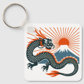 Japanese Dragon & Rising Sun Keychain キーホルダー (正面)