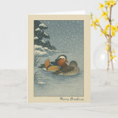 Japanese Ducks - Christmas Card カード (黄色い花)
