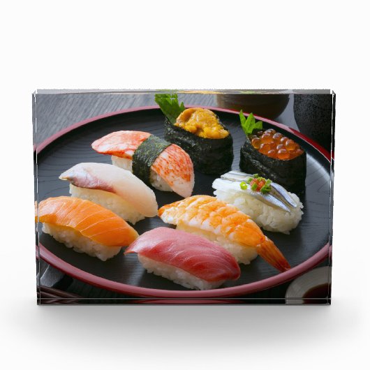Japanese Elegance – Lacquer Plate Sushi Photo Bloc フォトブロック (正面)