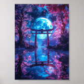 Japanese Enchanted Moonlit Torii ポスター (正面)
