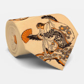 Japanese fairytale The Tongue Cut Sparrow print  ネクタイ (ロール)