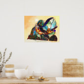 Japanese Fine Art Koi Fish Design Poster ポスター (キッチン)