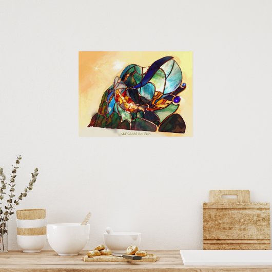 Japanese Fine Art Koi Fish Design Poster ポスター (キッチン)