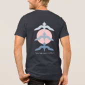 Japanese Fish Hawk Ukiyo-e Style Heather Black トライブレンドＴシャツ (裏面)