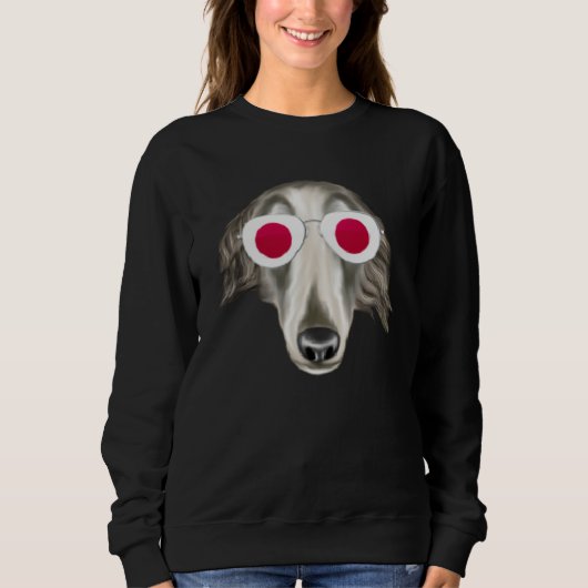 Japanese Flag Borzoi Dog Japan Pocket スウェットシャツ (正面)