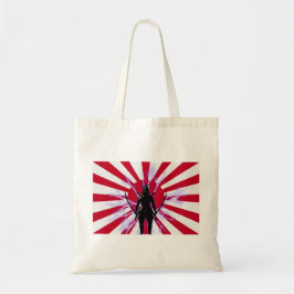 Japanese Flag & Rising Sun Samurai Warrior トートバッグ