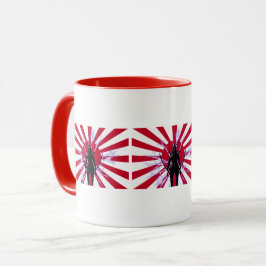 Japanese Flag & Rising Sun Samurai Warrior マグカップ