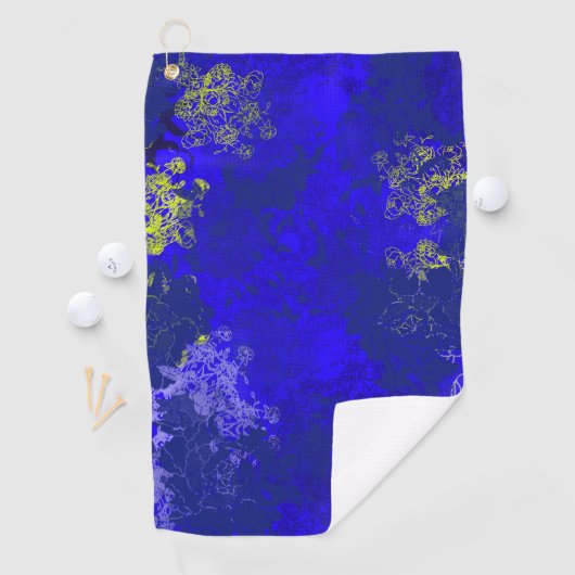 Japanese floral blue patterns ゴルフタオル (インサイチュ)