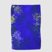 Japanese floral blue patterns ゴルフタオル (正面)
