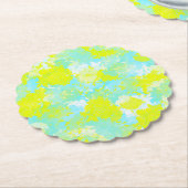 Japanese floral blue patterns ペーパーコースター (アングル)