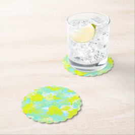 Japanese floral blue patterns ペーパーコースター