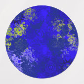 Japanese floral blue patterns ラベル (デザイン2)