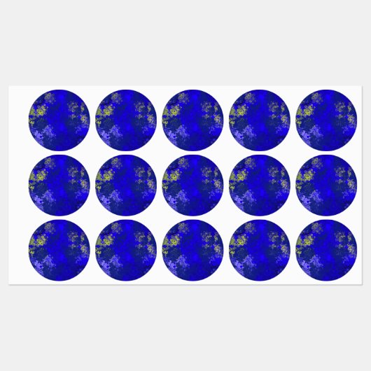 Japanese floral blue patterns ラベル (シート)