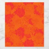 Japanese floral orange patterns ワインラベル (シングルラベル)