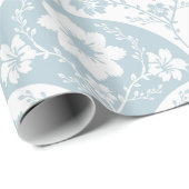 Japanese Floral Pattern in Soft Blue and White ラッピングペーパー (ロールコーナー)