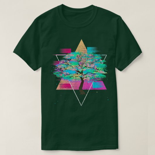 Japanese Flower Sakura Tree Vaporwave Cherry Bloss Tシャツ (デザイン正面)