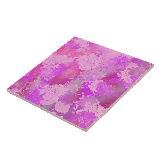 Japanese flowers pink patterns タイル (側面)