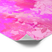 Japanese flowers pink patterns ポスター (角)