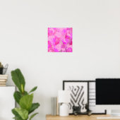 Japanese flowers pink patterns ポスター (ホームオフィス)