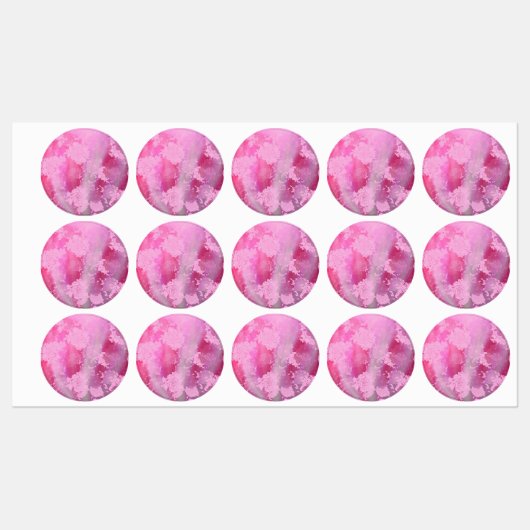 Japanese flowers pink patterns ラベル (シート)
