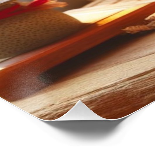 Japanese fluffy brown tabby cat ポスター (コーナー)