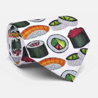 Japanese Food Sushi Tuna Avocado Roll Foodie Tie