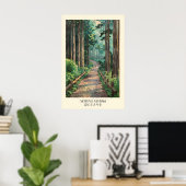 Japanese Forest Trail Art Print Asian Inspired ポスター (ホームオフィス)