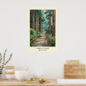 Japanese Forest Trail Art Print Asian Inspired ポスター (キッチン)
