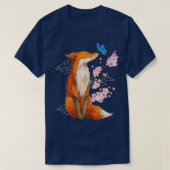 Japanese Fox Cherry blossom Flower sakura trees Ka Tシャツ (デザイン正面)