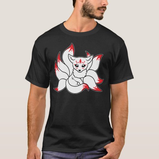 Japanese Fox Cute Funny Kitsune Kami Anime Kawaii  Tシャツ (正面)