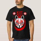 Japanese Fox Samurai (Kitsune) Tシャツ (正面)