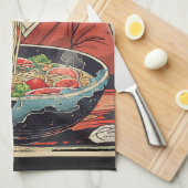 Japanese Frog Ramen Ukiyo-e Aesthetic Gift キッチンタオル (四つ折り)