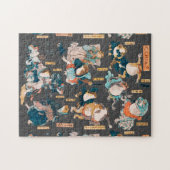 Japanese Frog Woodblock ukiyo-e anime hero ジグソーパズル (横)