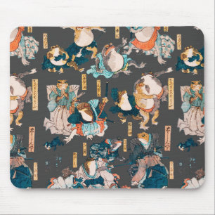 Japanese Frog Woodblock ukiyo-e anime hero マウスパッド