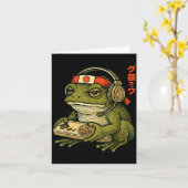 Japanese Gamer Frog Art Men Women Boys Funny Vinta カード (黄色い花)