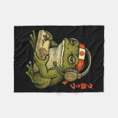 Japanese Gamer Frog Art Men Women Boys Funny Vinta フリースブランケット (正面(横))