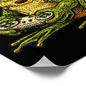 Japanese Gamer Frog Art Men Women Boys Funny Vinta ポスター (角)