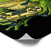 Japanese Gamer Frog Art Men Women Boys Funny Vinta ポスター (角)