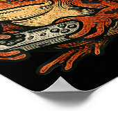 Japanese Gamer Frog Art Men Women Boys Funny Vinta ポスター (角)