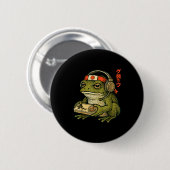 Japanese Gamer Frog Art Men Women Boys Funny Vinta 缶バッジ (正面&裏面)