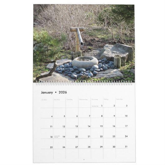 Japanese Garden 2025 Calendar カレンダー (1月 2026)