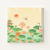 Japanese Garden Koi Pond and Waterlilies Art ノートブック (裏面)