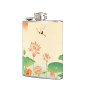 Japanese Garden Koi Pond and Waterlilies Art フラスク (左)