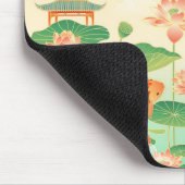 Japanese Garden Koi Pond and Waterlilies Art マウスパッド (コーナー)