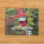Japanese Garden Pond Scene ジグソーパズル<br><div class="desc">A challenging jigsaw puzzle that features a photo image of a lovely Japanese garden pond setting that includes a red,  miniature Shinto shrine and colorful,  autumn leaves. Select your puzzle size. Fun for the whole family! NOTE: Image not optimized for square puzzle size. Photo: Point Defiance Park Japanese Garden</div>